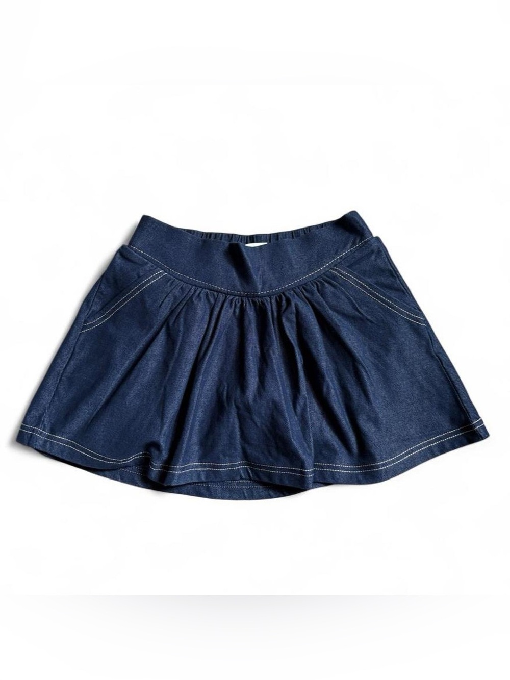 NEW Kids Crazy 8 navy blue jersey denim mini skirt with built in shorts
